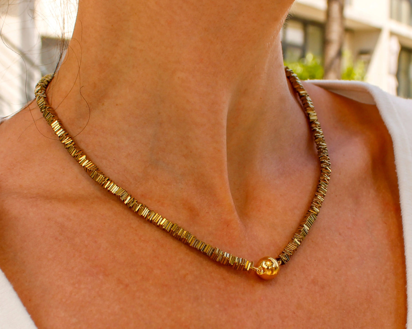 Hämatit Kette Carré Shadow Magnetica handgefertigtes Schmuckstück mit 925 Silber Magnetverschluss für Stärke Balance und elegante Ausdruckskraft Tiger Treasure - Qualität, inspiriert seit 1890