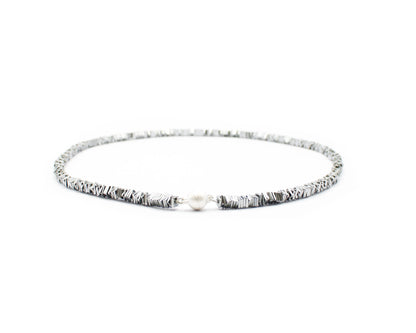 Hämatit Kette Carré Shadow Magnetica handgefertigtes Schmuckstück mit 925 Silber Magnetverschluss für Stärke Balance und elegante Ausdruckskraft Tiger Treasure - Qualität, inspiriert seit 1890