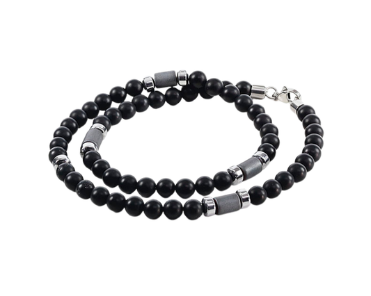 Hämatit und Onyx Kette mit Edelstahl - Tiger Treasure- Qualität, inspiriert seit 1890