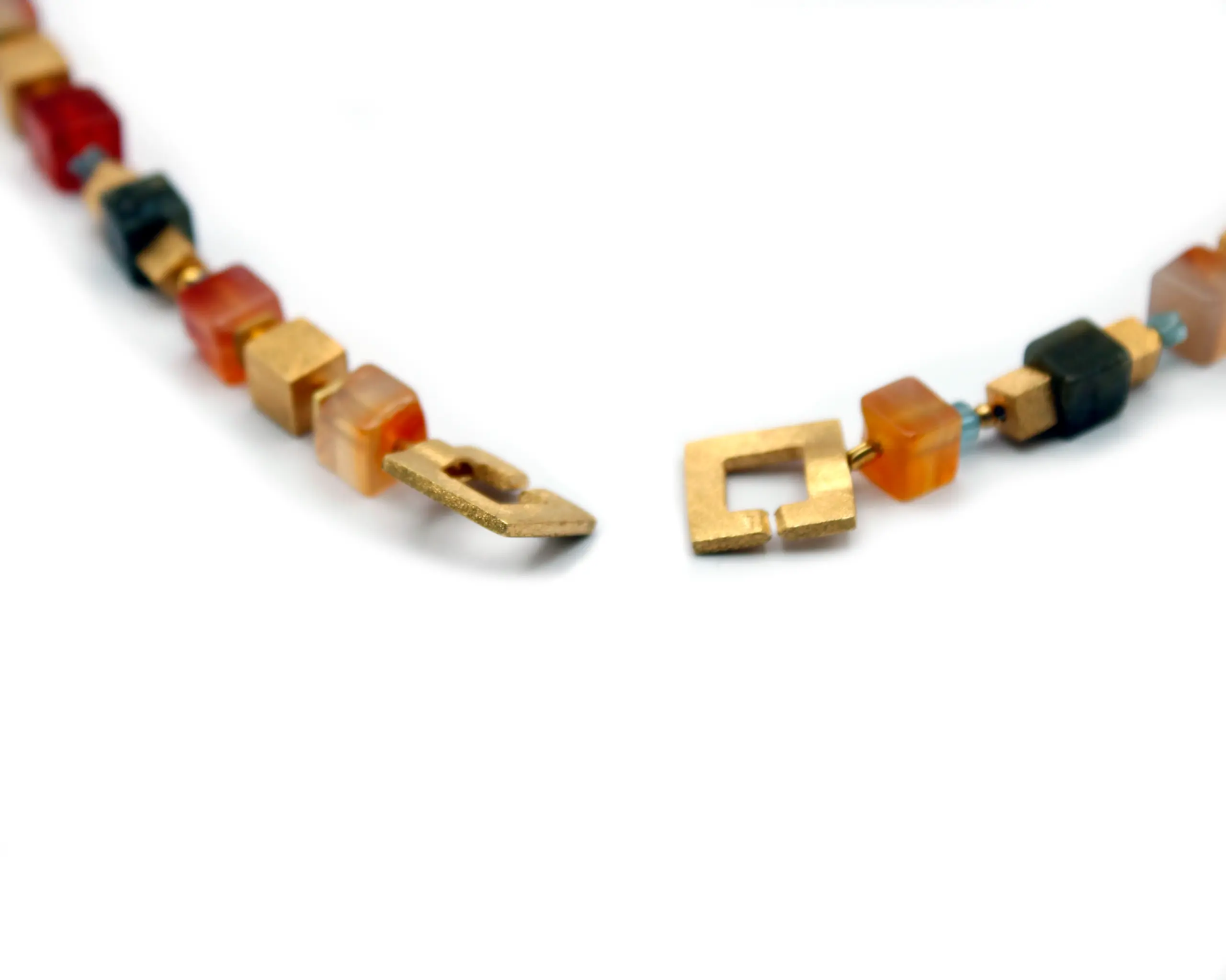 Edelsteinkette Damen 45 cm mit Lapis, Apatit, Labradorit und Karneol