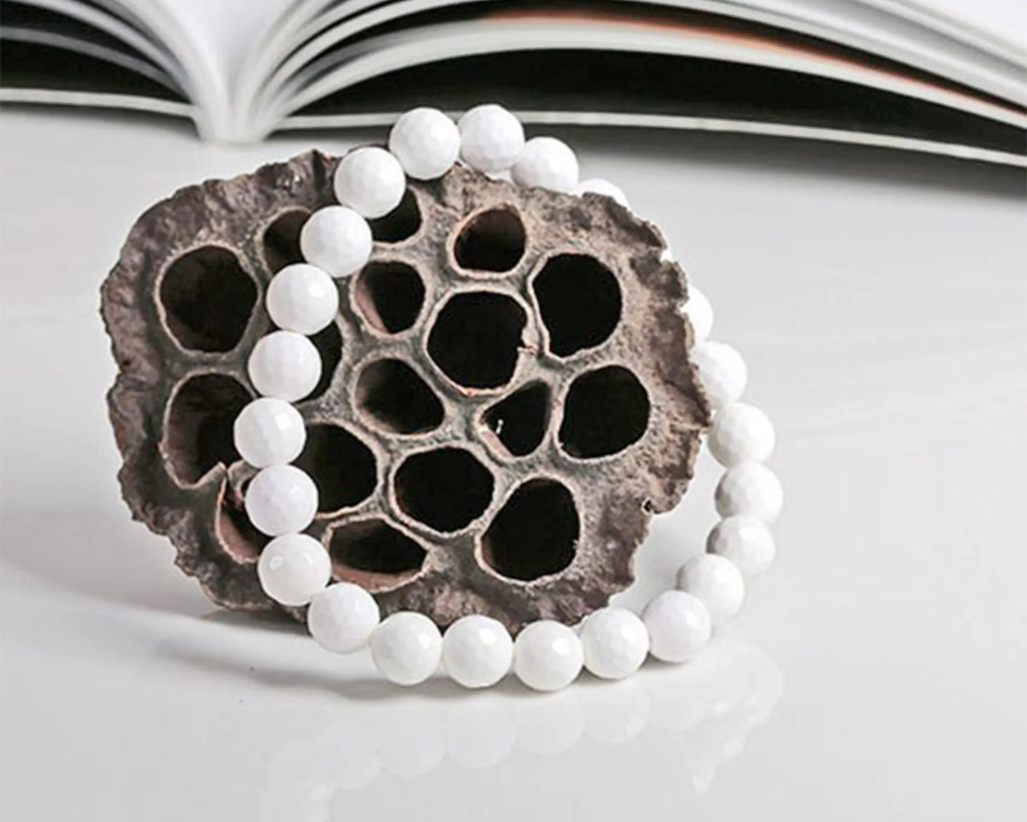 Kascholong Armband mit 8mm facettierte Steine