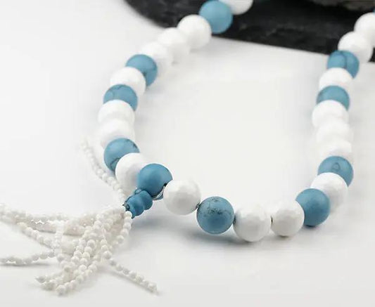 Kette mit Kascholong und rekonstruierter Türkis Edelsteinen