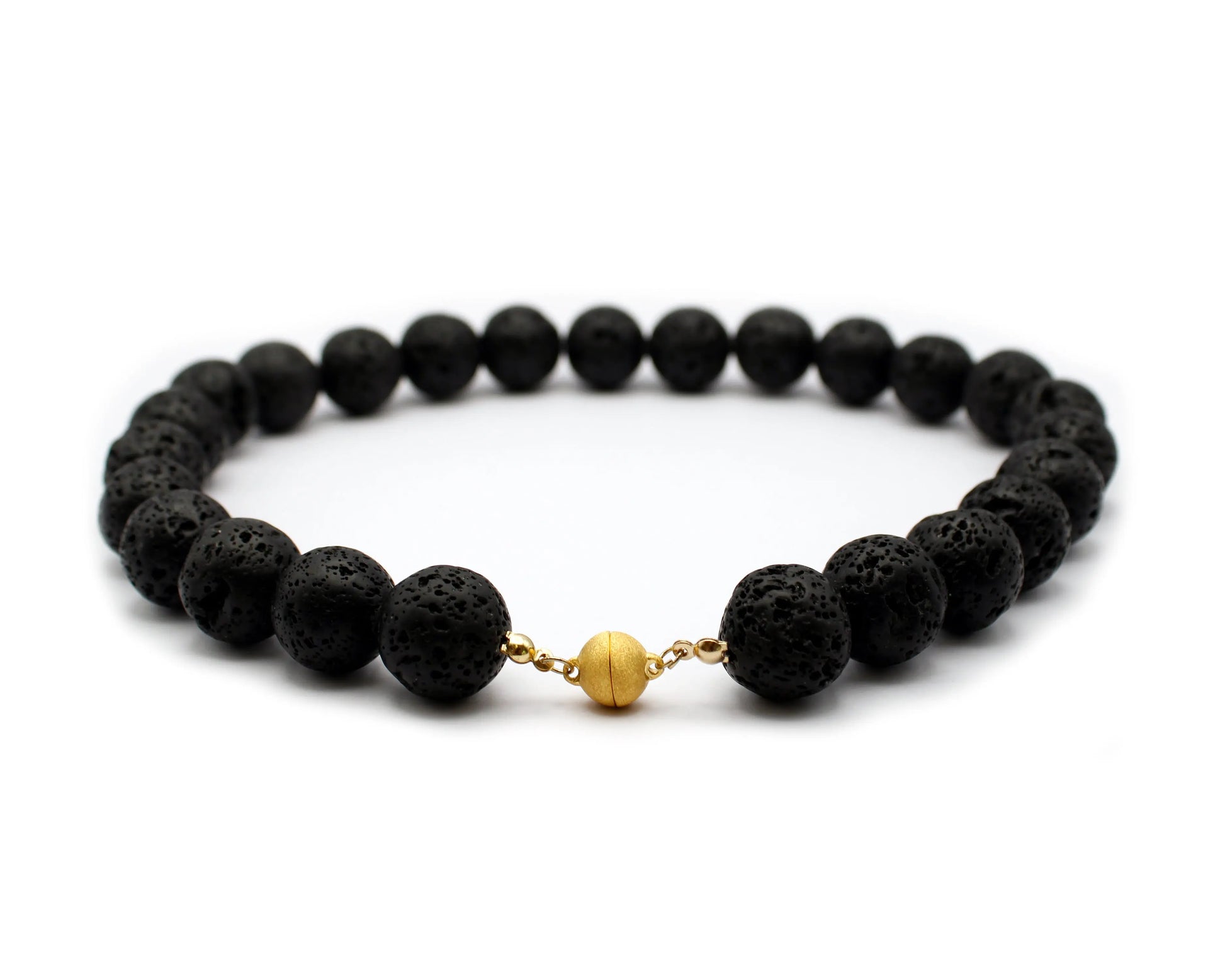 Lavastein Kette 18 mm handgefertigtes Schmuckstück aus Vulkangestein mit 925 Silberverschluss für Stärke Ausdruck und Ursprünglichkeit Tiger Treasure - Qualität, inspiriert seit 1890