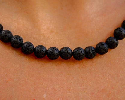 Lavastein Kette mit Edelsteinen aus Europa für natürliche Kraft und markante Eleganz Tiger Treasure - Qualität, inspiriert seit 1890