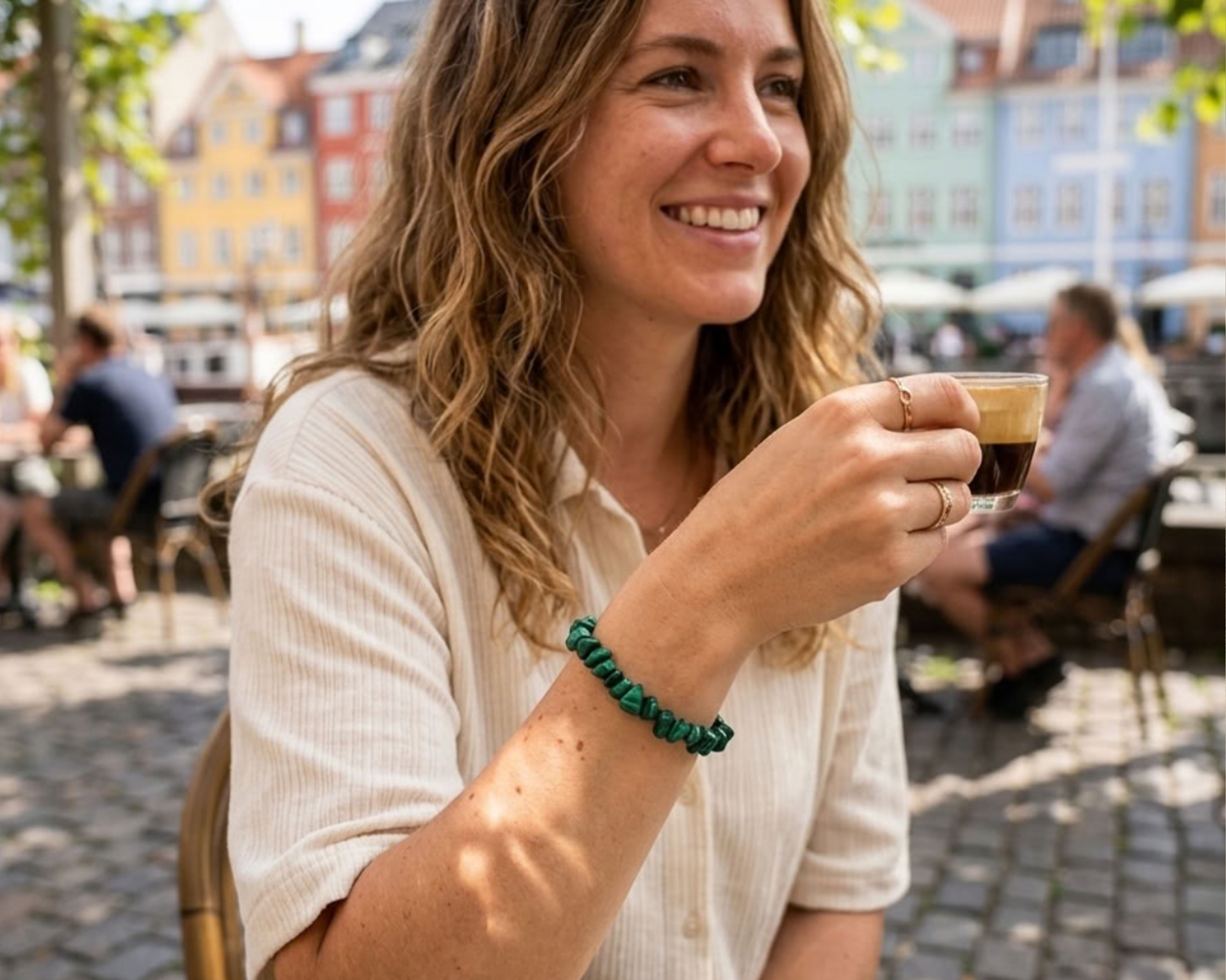 Malachit Splitter Armband getragen | Tiger Treasure