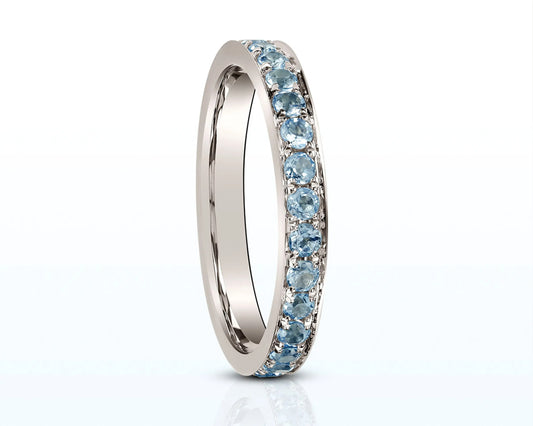 Memory-Ring „Blue Moments“ – 18K Weißgold mit blauem Topas Tiger Treasure - Qualität, inspiriert seit 1890