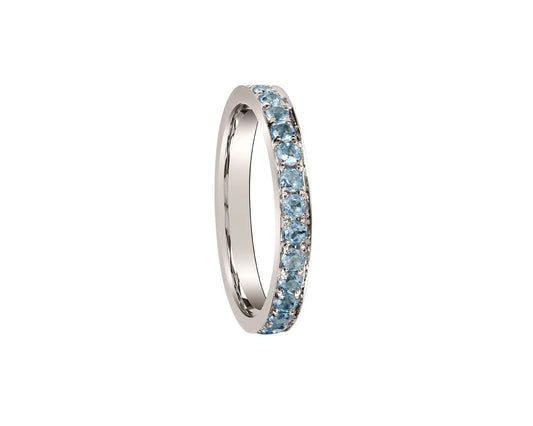 Memory ring “Blue Moments” in 18k white gold