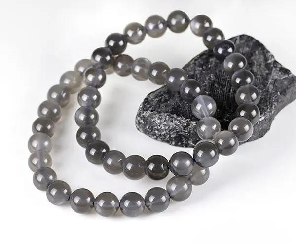 Armband mit anthrazitfarbenen Mondstein-Edelsteinen