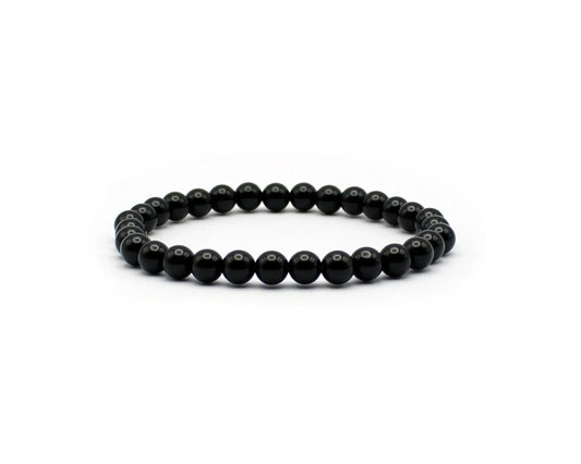 obsidian armband 4mm 6mm 8mm schwarz elastisch edelstein schmuck 19cm rund handgefertigt