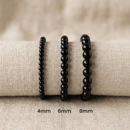 Obsidian Armband Größenvergleich 4mm 6mm 8mm | Tiger Treasure