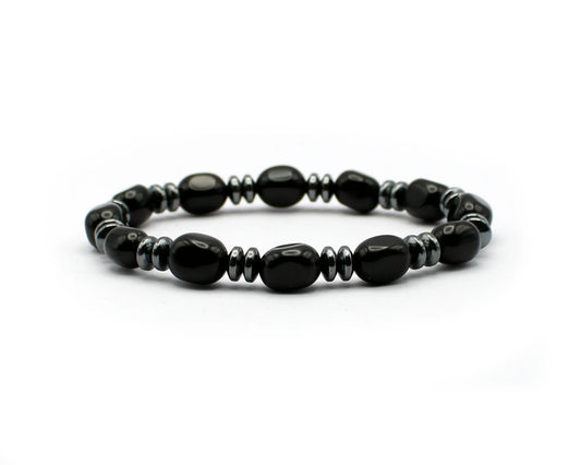 Obsidian und Hematin Armband mit schützenden Eigenschaften und zeitloser Eleganz