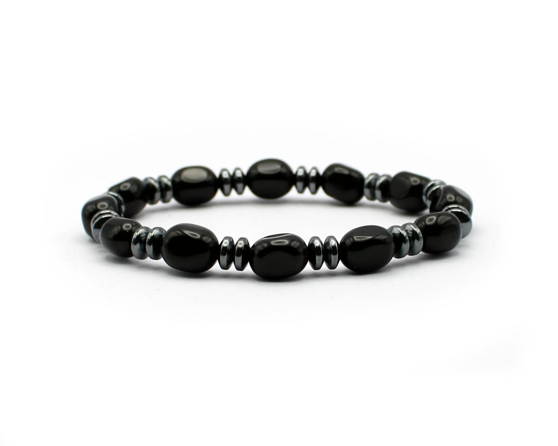 Obsidian und Hematin Armband mit schützenden Eigenschaften und zeitloser Eleganz