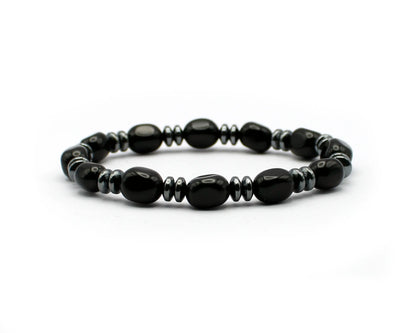Obsidian und Hematin Armband mit schützenden Eigenschaften und zeitloser Eleganz