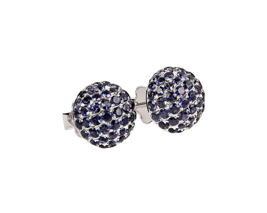 18K white gold stud earrings with iolite