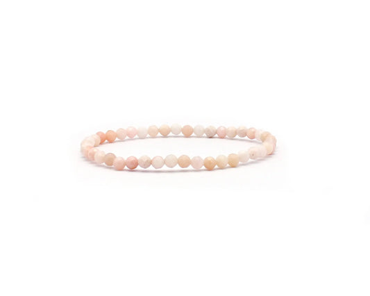 pinkopal armband facettiert 4mm diamond polish edelstein rosa schmuck damen handgemacht elastisch