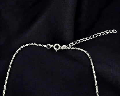 Rhodiniertes Silber Collier mit türkis emaillierten Elementen und weißen Zirkonia, 41,5 + 5 cm Länge