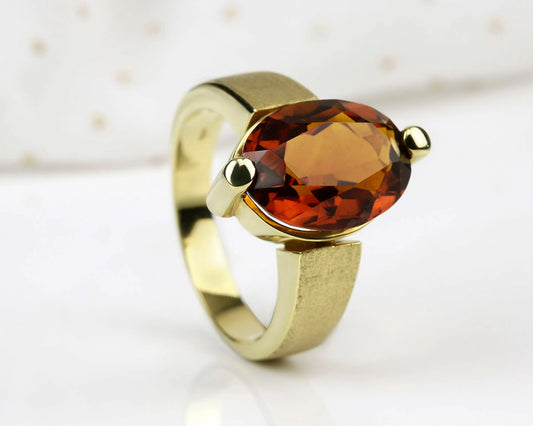 Ring „Golden Sun“ – 14K Gelbgold mit Citrin Tiger Treasure - Qualität, inspiriert seit 1890
