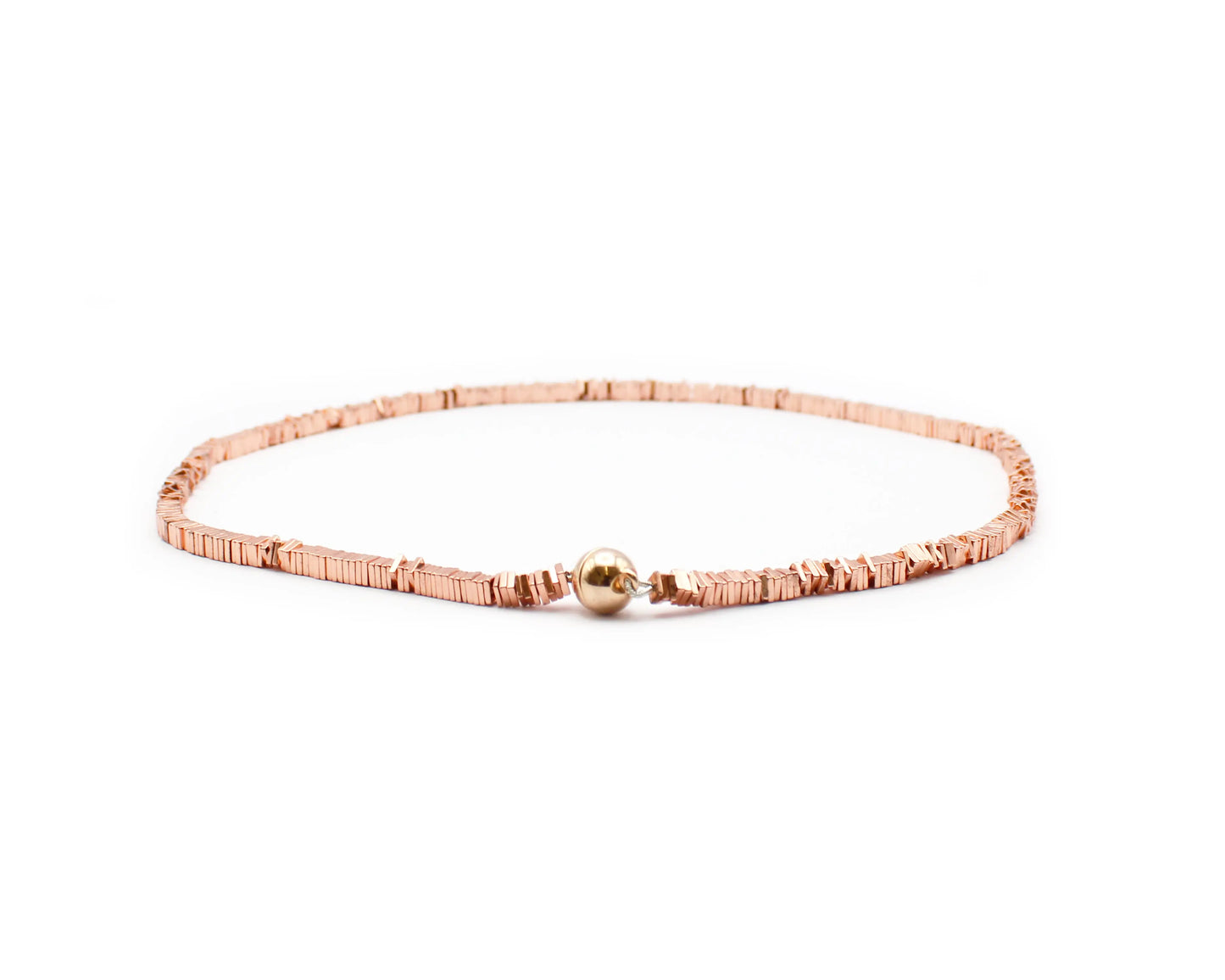 Roséfarbene Hämatit Carre Kette Shadow Magnetica mit 10 mm Magnetverschluss moderne Eleganz handgefertigt in klarer Form Tiger Treasure - Qualität, inspiriert seit 1890