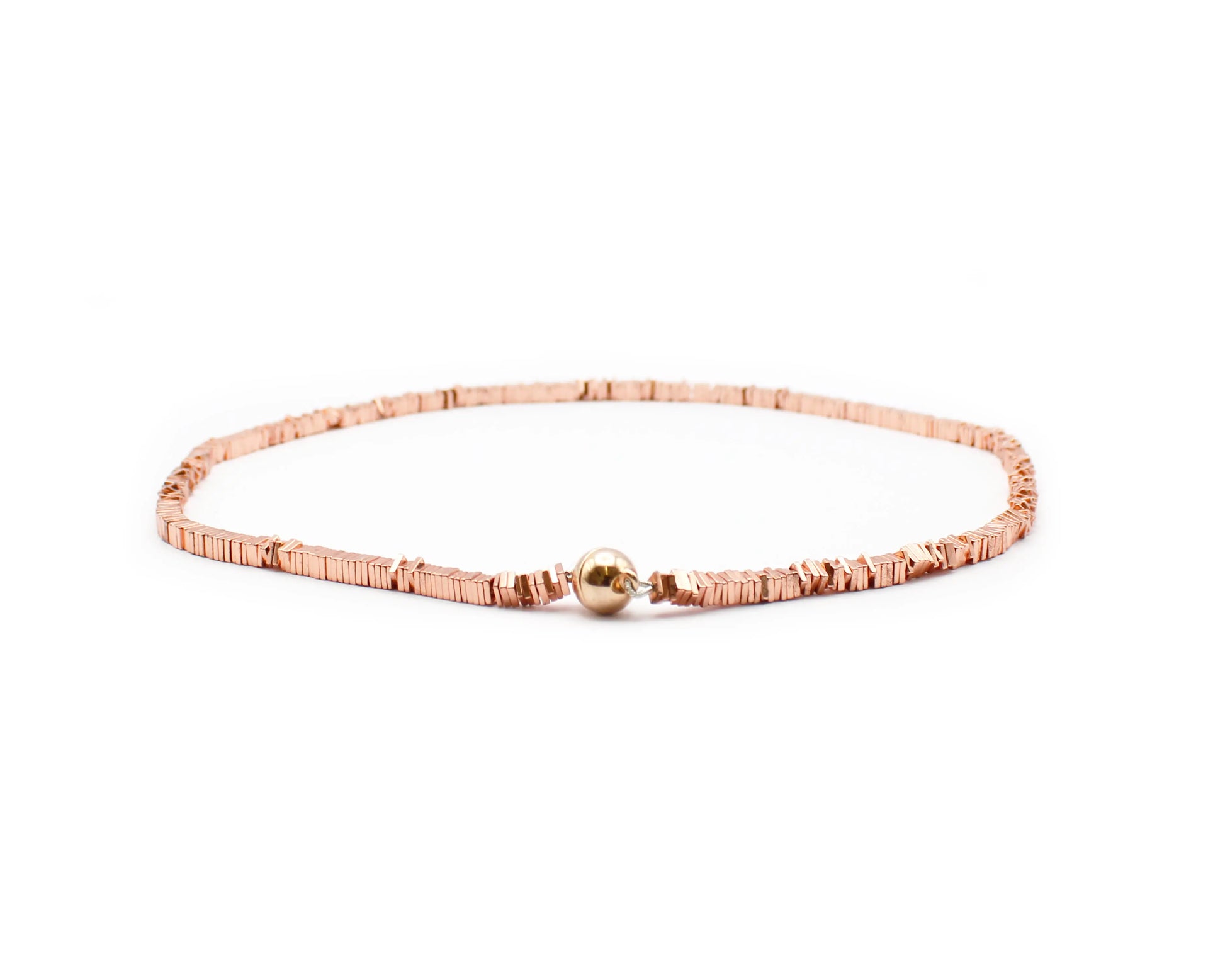 Roséfarbene Hämatit Carre Kette Shadow Magnetica mit 10 mm Magnetverschluss moderne Eleganz handgefertigt in klarer Form Tiger Treasure - Qualität, inspiriert seit 1890