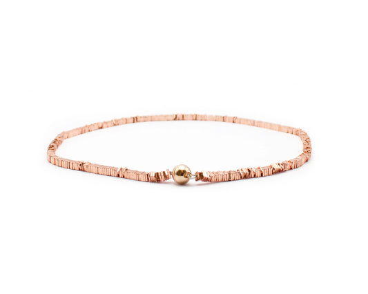 Roséfarbene Hämatit Carre Kette Shadow Magnetica mit 10 mm Magnetverschluss moderne Eleganz handgefertigt in klarer Form Tiger Treasure - Qualität, inspiriert seit 1890