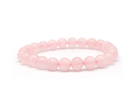 Handgefertigtes Rosenquarz-Armband mit 8 mm Perlen, 19 cm, für Liebe und Harmonie