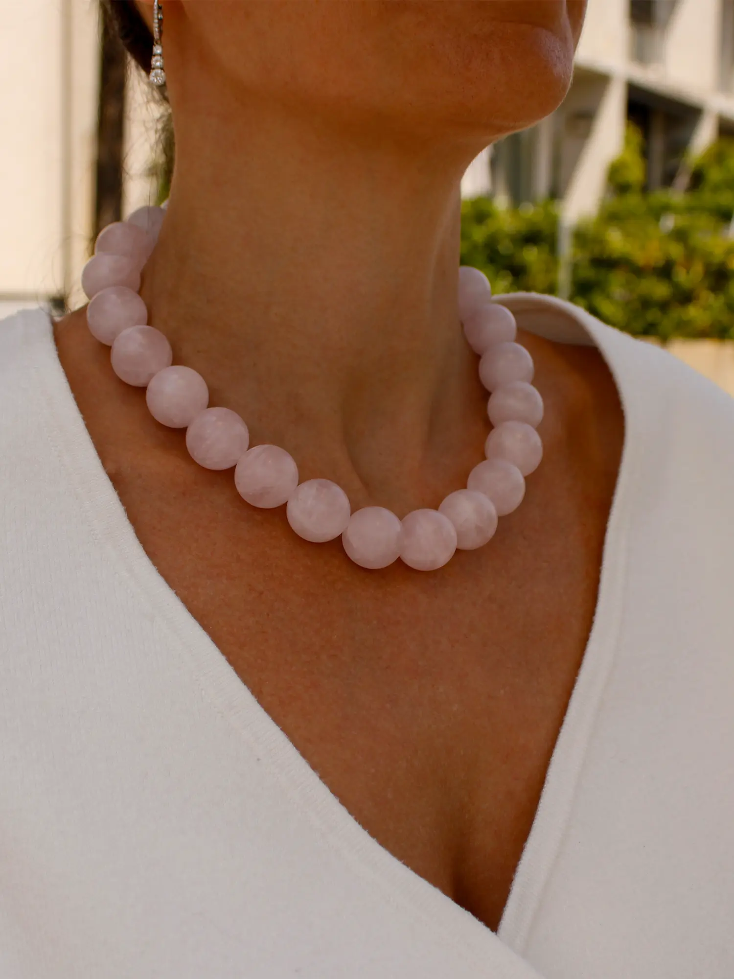 Rosenquarz Kette mit Edelsteinen aus Madagaskar für Ausdruck sanfter Stärke und zeitloser Eleganz - Tiger Treasure - Qualität, inspiriert seit 1890