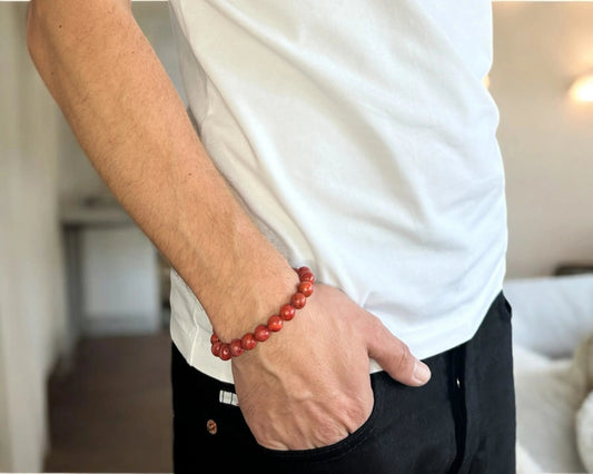 Schaumkoralle Armband mit 10mm Durchmesser