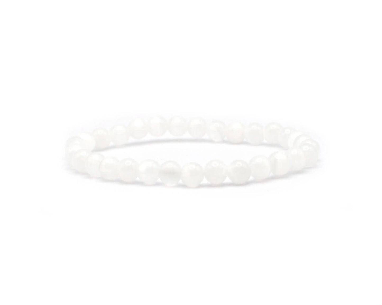 Selenit Armband handgefertigt mit Edelsteinen aus Marokko in 6 mm und 8 mm Schmuckstück für Klarheit Schutz und innere Stärke Tiger Treasure - Qualität, inspiriert seit 1890