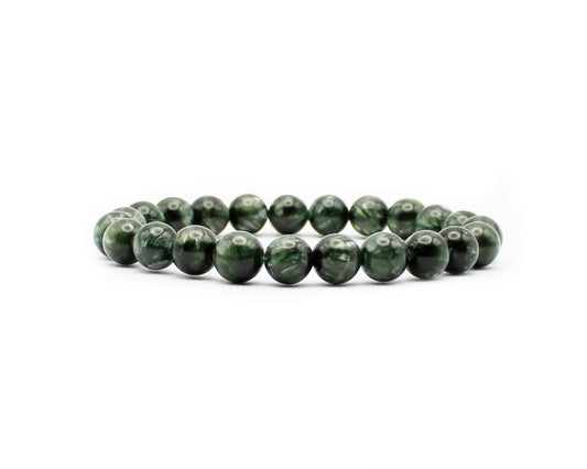 Seraphinit Armband aus Sibirien – gleichlaufend 8 mm, Symbol für Harmonie Tiger Treasure - Qualität, inspiriert seit 1890