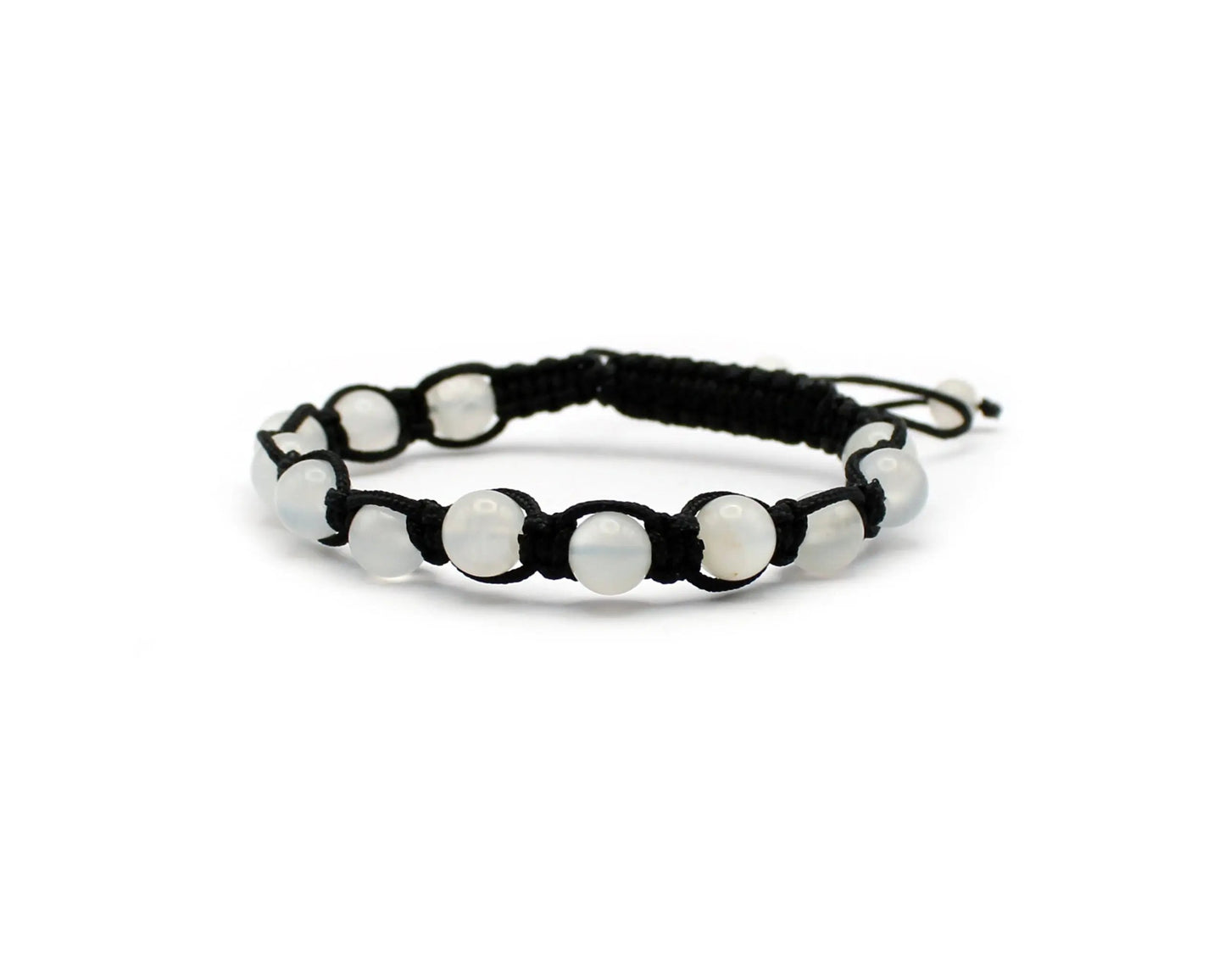 Shamballa Armband mit indischem Mondstein und 8 mm gleichlaufenden Edelsteinen