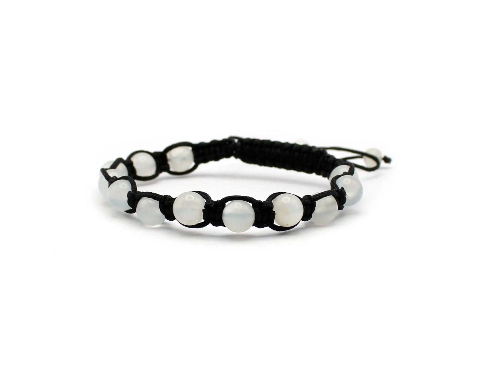 Shamballa Armband mit indischem Mondstein und 8 mm gleichlaufenden Edelsteinen