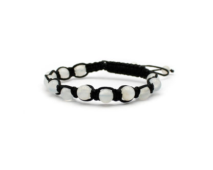 Shamballa Armband mit indischem Mondstein und 8 mm gleichlaufenden Edelsteinen