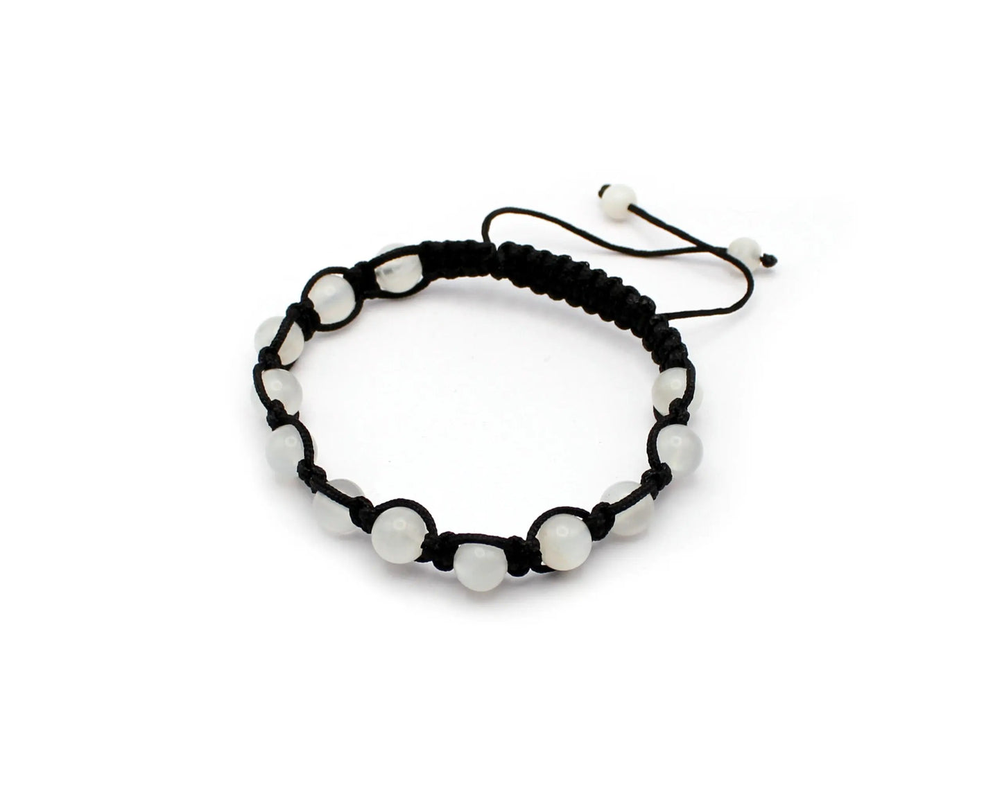 Shamballa Armband mit indischem Mondstein und 8 mm gleichlaufenden Edelsteinen