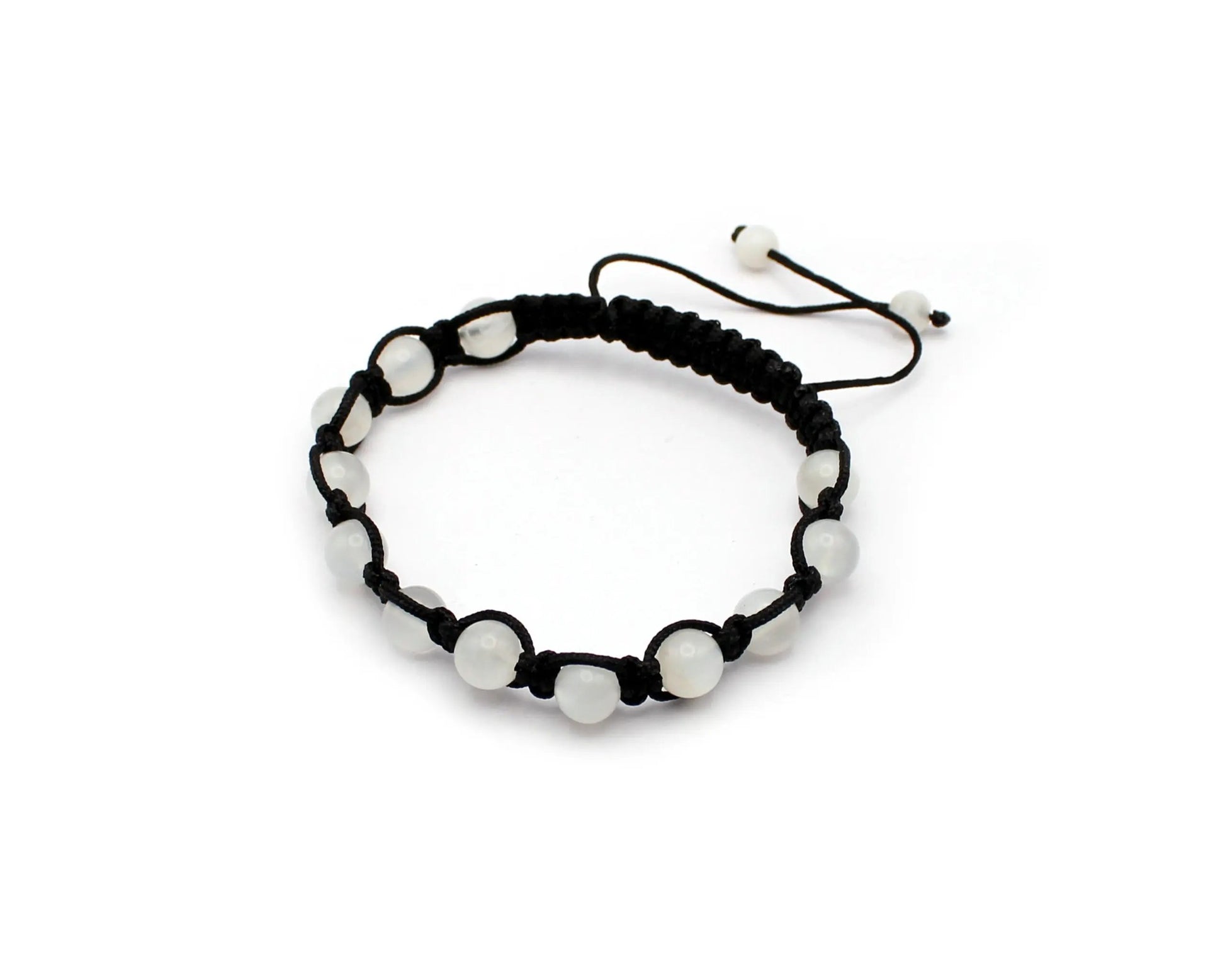 Shamballa Armband mit indischem Mondstein und 8 mm gleichlaufenden Edelsteinen