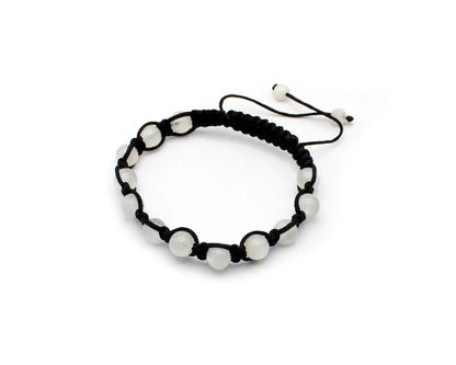 Shamballa Armband mit indischem Mondstein und 8 mm gleichlaufenden Edelsteinen