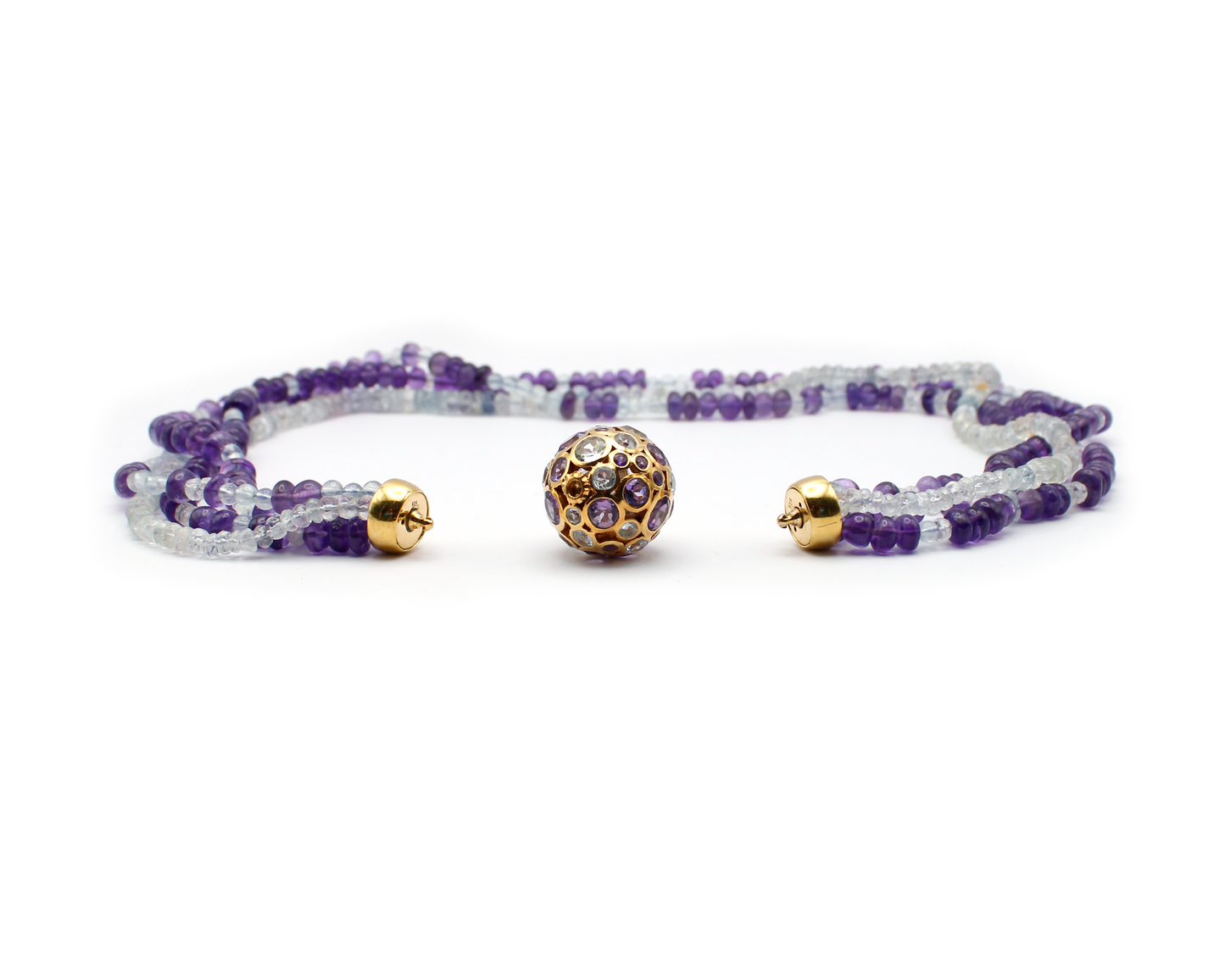 Silber Collier mit Amethyst, Aquamarin und Topas vergoldet - Tiger Treasure - Qualität, inspiriert seit 1890