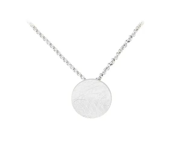 Silber Collier mit mattem Kratzstruktur-Anhänger