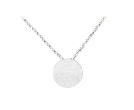 Silber Collier mit mattem Kratzstruktur-Anhänger