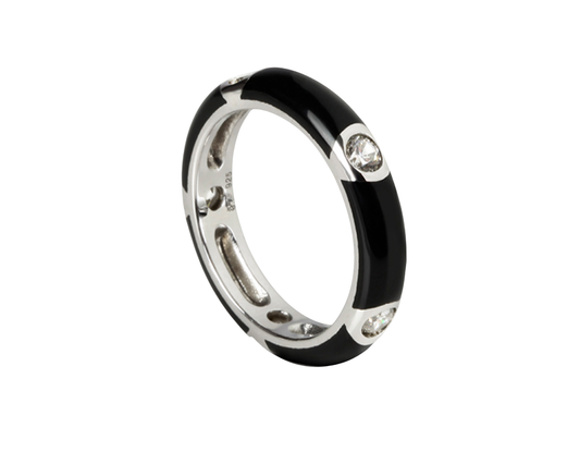 Silberring emailliert mit Zirkonia - Tiger Treasure - Qualität, inspiriert seit 1890