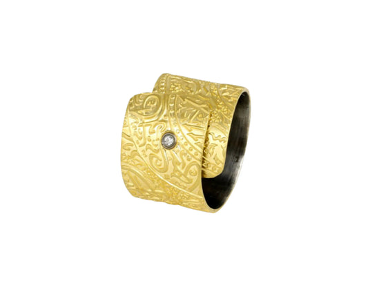 Silver ring with diamond