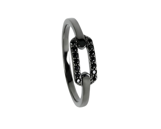 Silberring mit schwarzen Zirkonia - Tiger Treasure - Qualität, inspiriert seit 1890