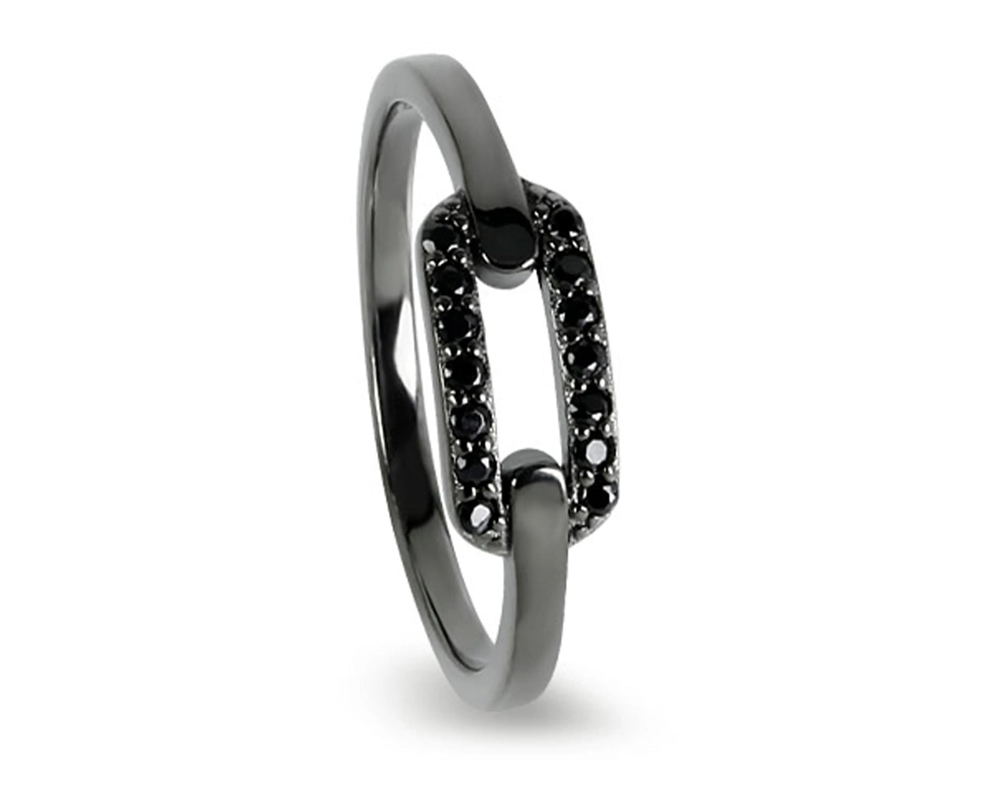 Silberring mit schwarzen Zirkonia – rutheniert Tiger Treasure - Qualität, inspiriert seit 1890