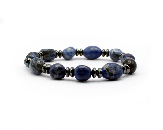Sodalith und Hematin Armband kaufen für elegante Schmuckliebhaber