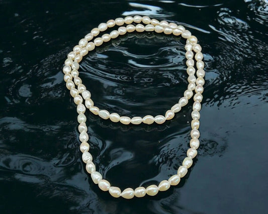 Süßwasser Zuchtperlenkette 90 cm lang