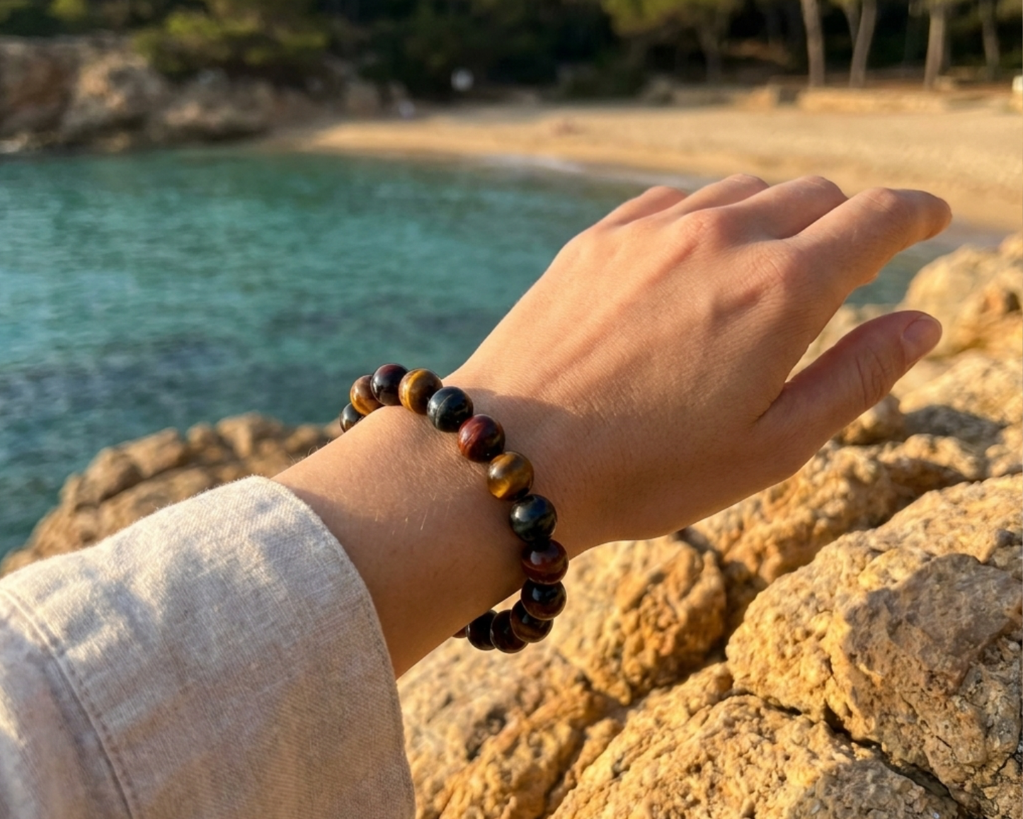 Tigerauge Armband multicolor, handgefertigt, Edelsteine aus Südafrika. | Tiger Treasure