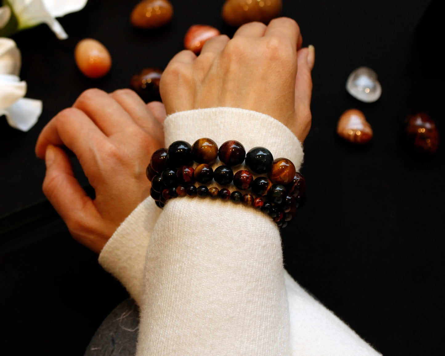 Tigerauge Armband multicolor handgefertigt mit Edelsteinen aus Südafrika Schmuckstück für Schutz und Klarheit Tiger Treasure - Qualität, inspiriert seit 1890