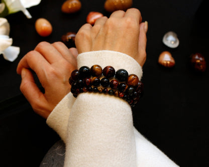 Tigerauge Armband multicolor handgefertigt mit Edelsteinen aus Südafrika Schmuckstück für Schutz und Klarheit Tiger Treasure - Qualität, inspiriert seit 1890