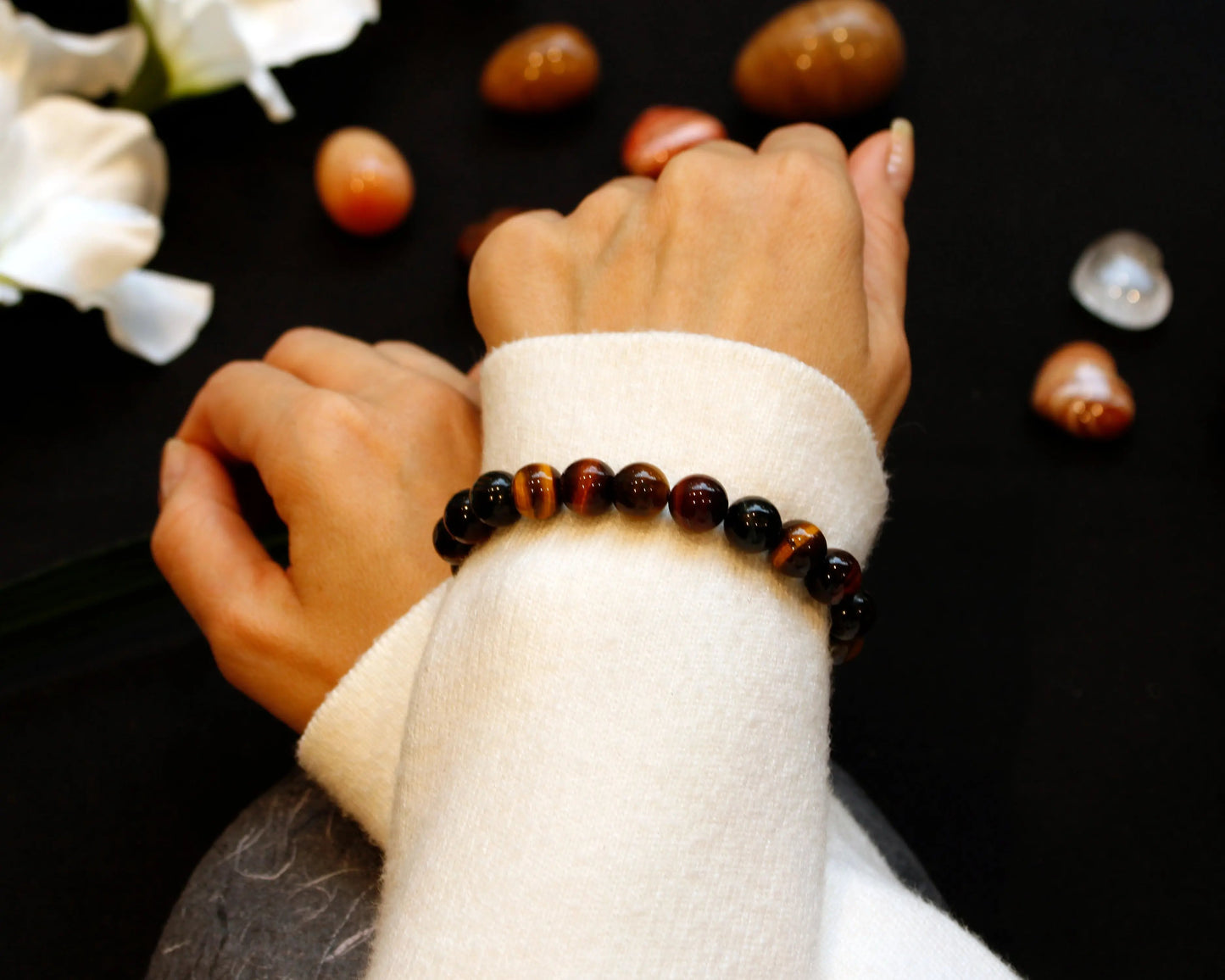 Tigerauge Armband multicolor handgefertigt mit Edelsteinen aus Südafrika Schmuckstück für Schutz und Klarheit Tiger Treasure - Qualität, inspiriert seit 1890