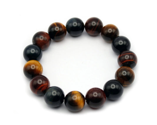 Multicolor Tigerauge Armband 19cm 14mm Steine