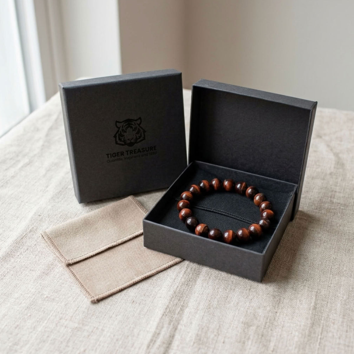 Tigerauge rot Armband Geschenkverpackung | Tiger Treasure